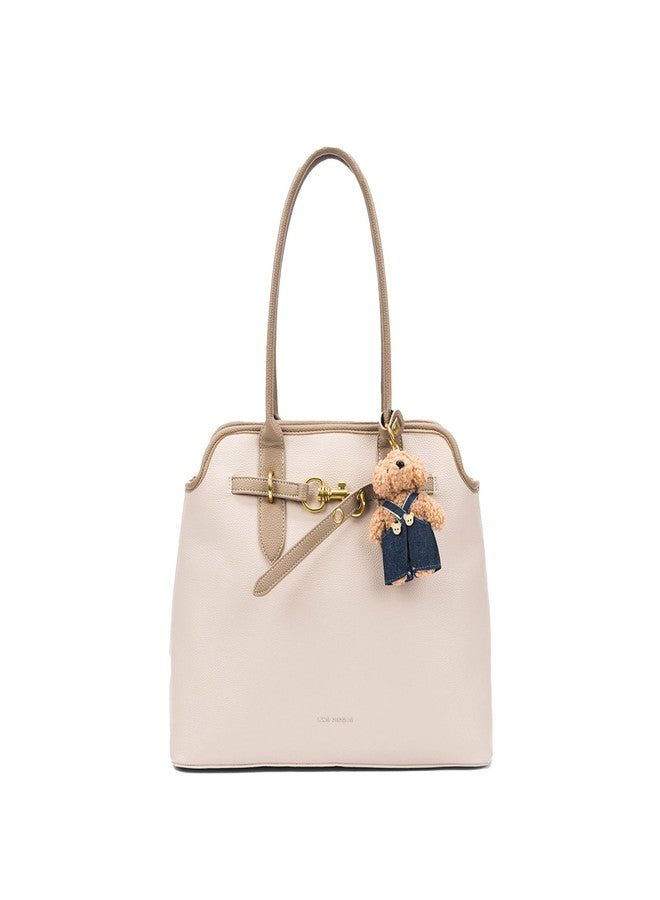 Lino Perros Avril Ivory Beige Tote Bag - Image 1